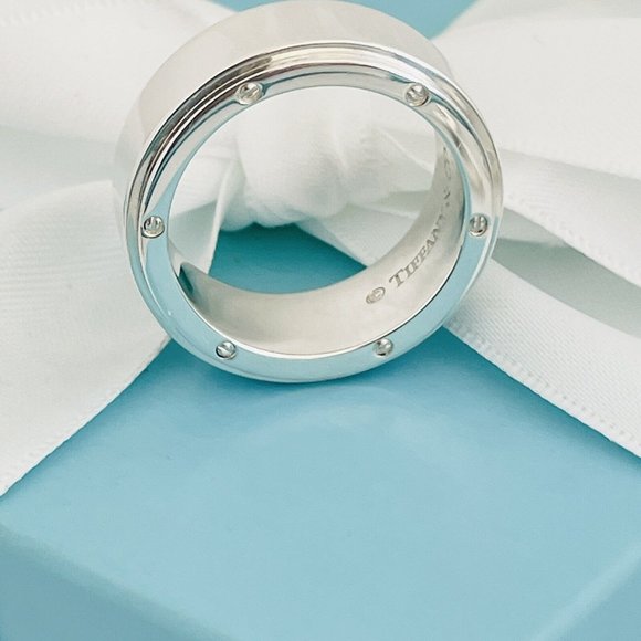 Size 9.5 Tiffany Metropolis Ring Mens Unisex in Sterling Silver - Picture 3 of 8